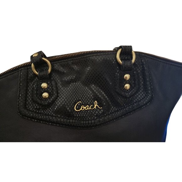 Coach Ashley Python Trim Purse Shoulder Bag Tote - Picture 2 of 14